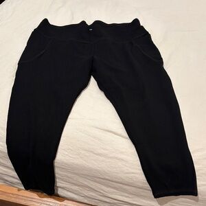 Women's Black Leggings—thick with pockets